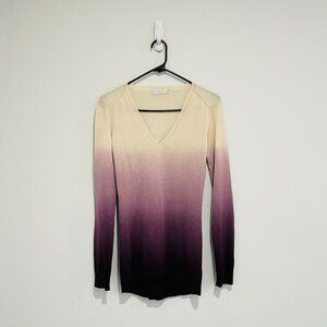 Malika Cashmere White Purple Ombre Sweater
